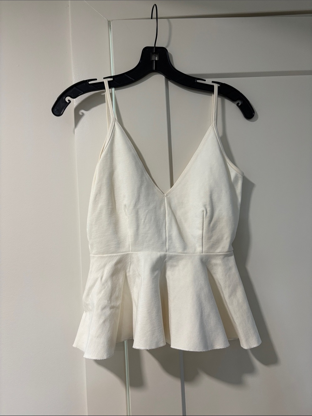 Olivaceous Cream Peplum V-Neck Cami Top